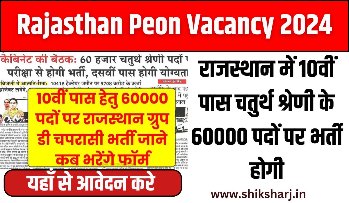 Rajasthan Peon Vacancy