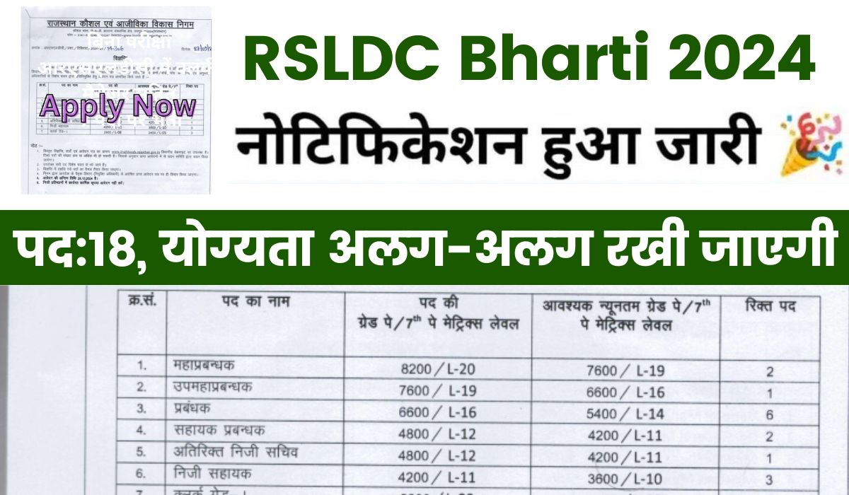 RSLDC Bharti 2024